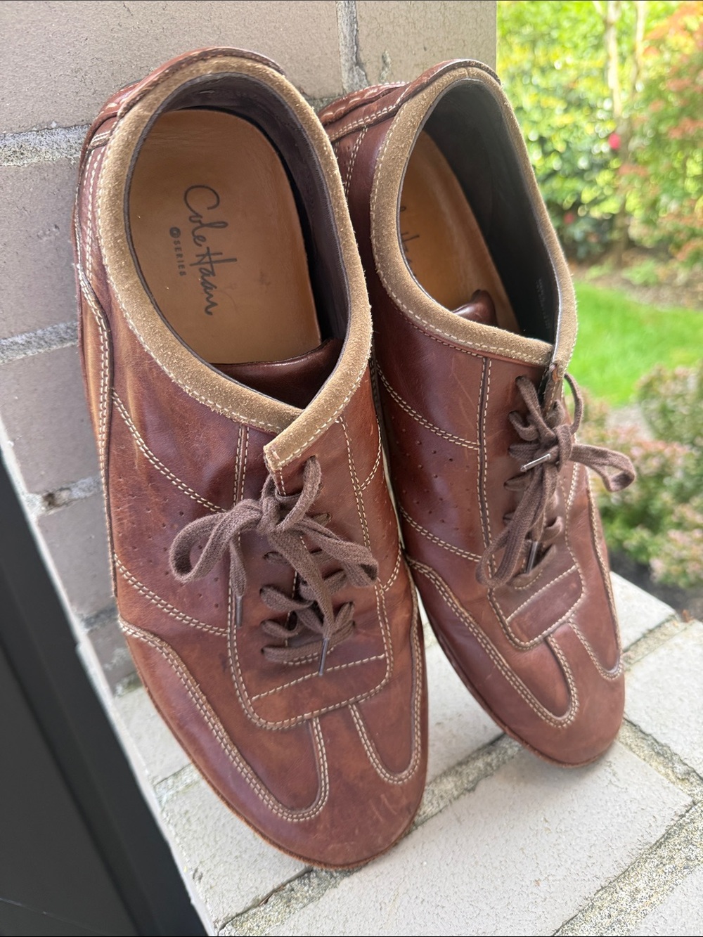 Cole Haan Men's Brown Leather Casual Lace-Up Shoe, size 12